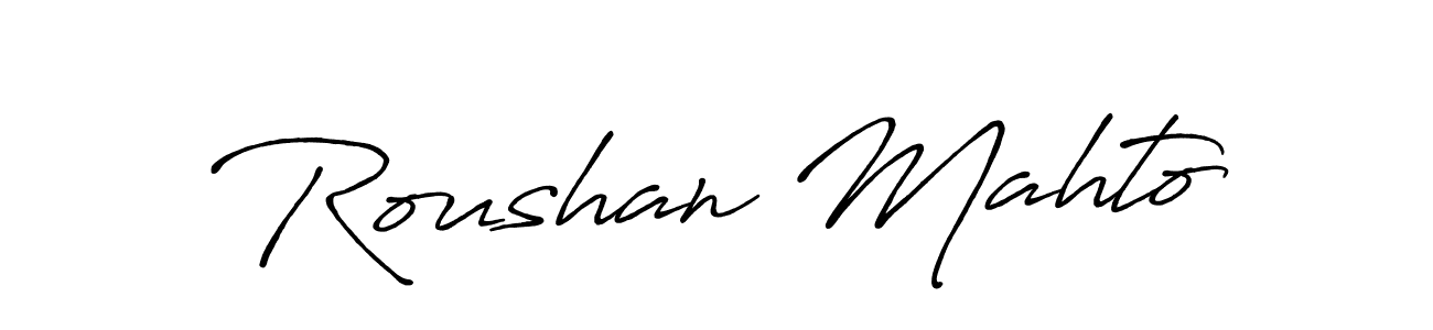 Also You can easily find your signature by using the search form. We will create Roushan Mahto name handwritten signature images for you free of cost using Antro_Vectra_Bolder sign style. Roushan Mahto signature style 7 images and pictures png