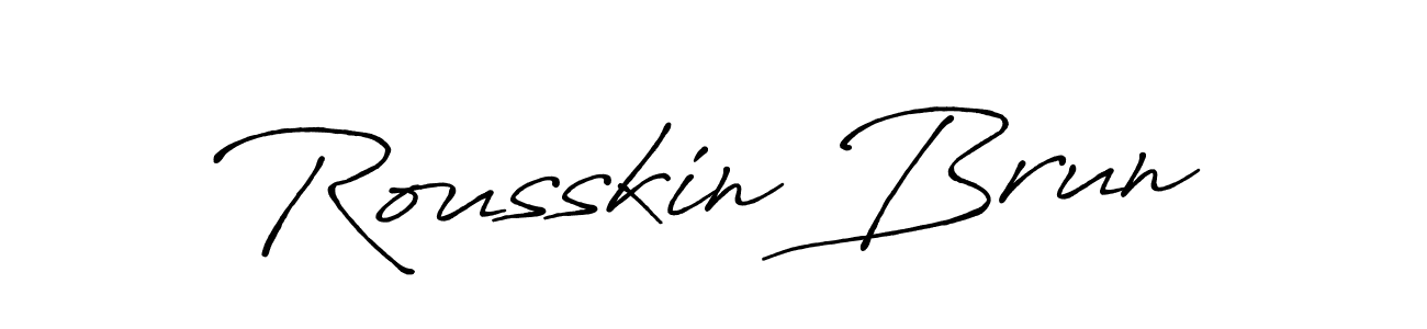 Create a beautiful signature design for name Rousskin Brun. With this signature (Antro_Vectra_Bolder) fonts, you can make a handwritten signature for free. Rousskin Brun signature style 7 images and pictures png