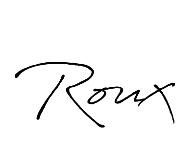 Also You can easily find your signature by using the search form. We will create Roux name handwritten signature images for you free of cost using Antro_Vectra_Bolder sign style. Roux signature style 7 images and pictures png