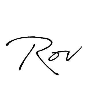Use a signature maker to create a handwritten signature online. With this signature software, you can design (Antro_Vectra_Bolder) your own signature for name Rov. Rov signature style 7 images and pictures png