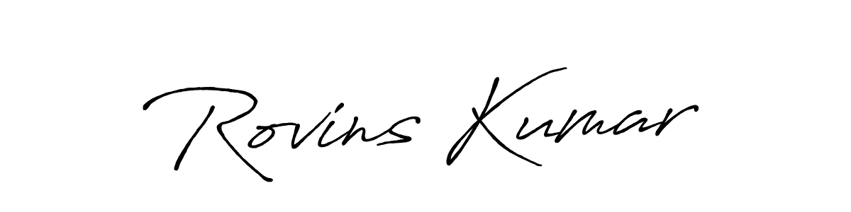 Rovins Kumar stylish signature style. Best Handwritten Sign (Antro_Vectra_Bolder) for my name. Handwritten Signature Collection Ideas for my name Rovins Kumar. Rovins Kumar signature style 7 images and pictures png