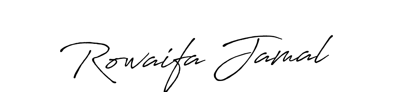 Design your own signature with our free online signature maker. With this signature software, you can create a handwritten (Antro_Vectra_Bolder) signature for name Rowaifa Jamal. Rowaifa Jamal signature style 7 images and pictures png