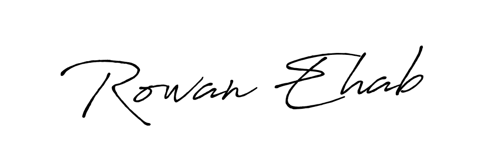 How to make Rowan Ehab name signature. Use Antro_Vectra_Bolder style for creating short signs online. This is the latest handwritten sign. Rowan Ehab signature style 7 images and pictures png