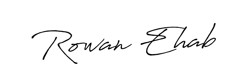 How to make Rowan Ehab name signature. Use Antro_Vectra_Bolder style for creating short signs online. This is the latest handwritten sign. Rowan Ehab signature style 7 images and pictures png