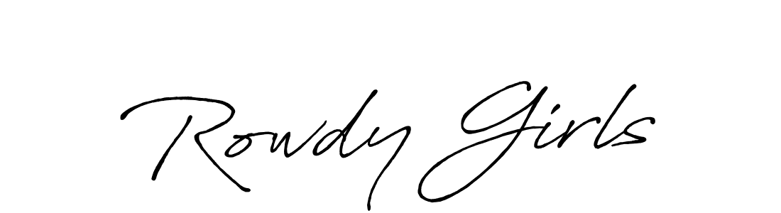 How to make Rowdy Girls signature? Antro_Vectra_Bolder is a professional autograph style. Create handwritten signature for Rowdy Girls name. Rowdy Girls signature style 7 images and pictures png