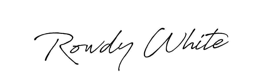 Also You can easily find your signature by using the search form. We will create Rowdy White name handwritten signature images for you free of cost using Antro_Vectra_Bolder sign style. Rowdy White signature style 7 images and pictures png