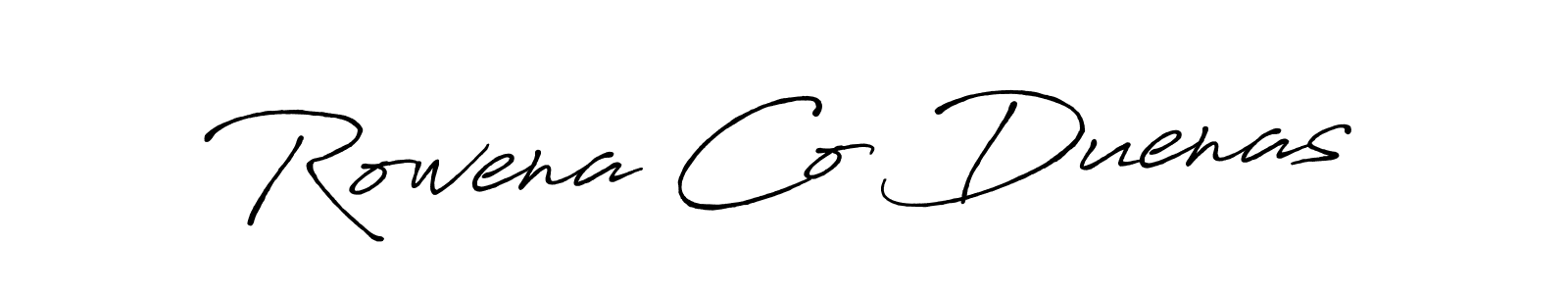 Use a signature maker to create a handwritten signature online. With this signature software, you can design (Antro_Vectra_Bolder) your own signature for name Rowena Co Duenas. Rowena Co Duenas signature style 7 images and pictures png