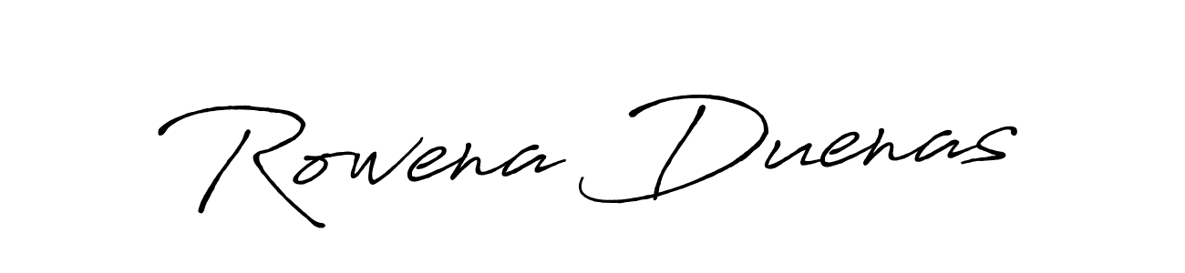 Make a beautiful signature design for name Rowena Duenas. With this signature (Antro_Vectra_Bolder) style, you can create a handwritten signature for free. Rowena Duenas signature style 7 images and pictures png