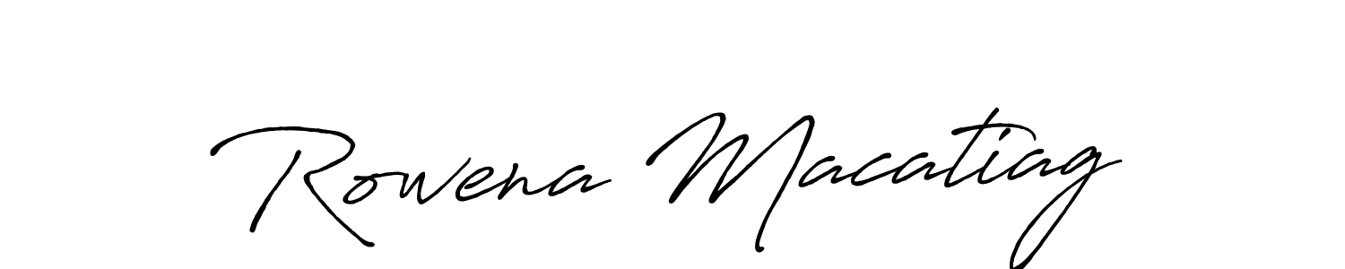 if you are searching for the best signature style for your name Rowena Macatiag. so please give up your signature search. here we have designed multiple signature styles  using Antro_Vectra_Bolder. Rowena Macatiag signature style 7 images and pictures png