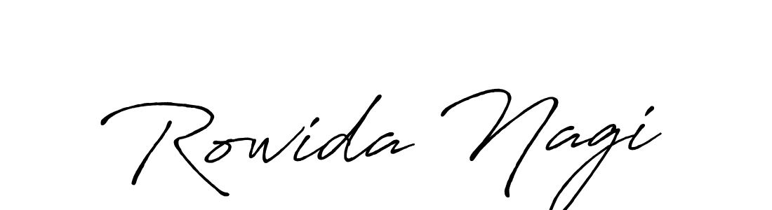 Make a beautiful signature design for name Rowida Nagi. With this signature (Antro_Vectra_Bolder) style, you can create a handwritten signature for free. Rowida Nagi signature style 7 images and pictures png
