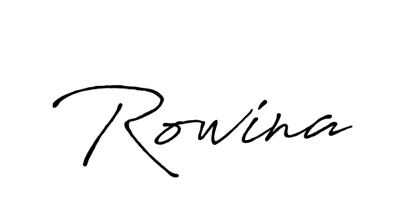 Make a beautiful signature design for name Rowina. With this signature (Antro_Vectra_Bolder) style, you can create a handwritten signature for free. Rowina signature style 7 images and pictures png