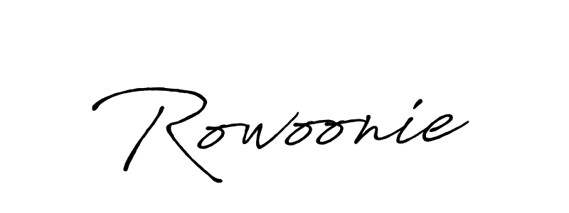 Make a short Rowoonie signature style. Manage your documents anywhere anytime using Antro_Vectra_Bolder. Create and add eSignatures, submit forms, share and send files easily. Rowoonie signature style 7 images and pictures png