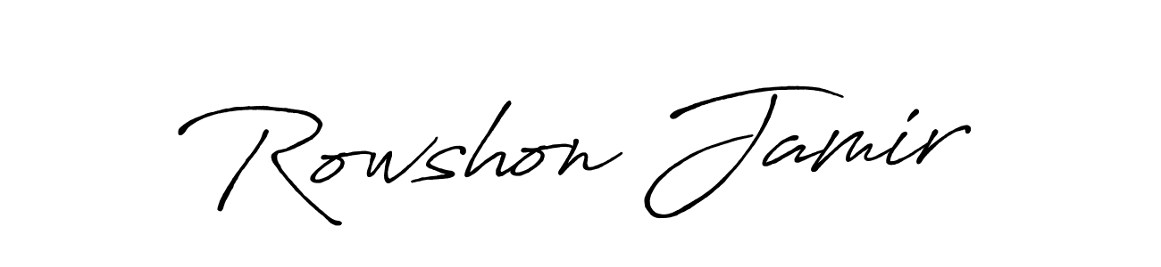 Make a short Rowshon Jamir signature style. Manage your documents anywhere anytime using Antro_Vectra_Bolder. Create and add eSignatures, submit forms, share and send files easily. Rowshon Jamir signature style 7 images and pictures png