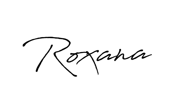 Make a beautiful signature design for name Roxana. With this signature (Antro_Vectra_Bolder) style, you can create a handwritten signature for free. Roxana signature style 7 images and pictures png