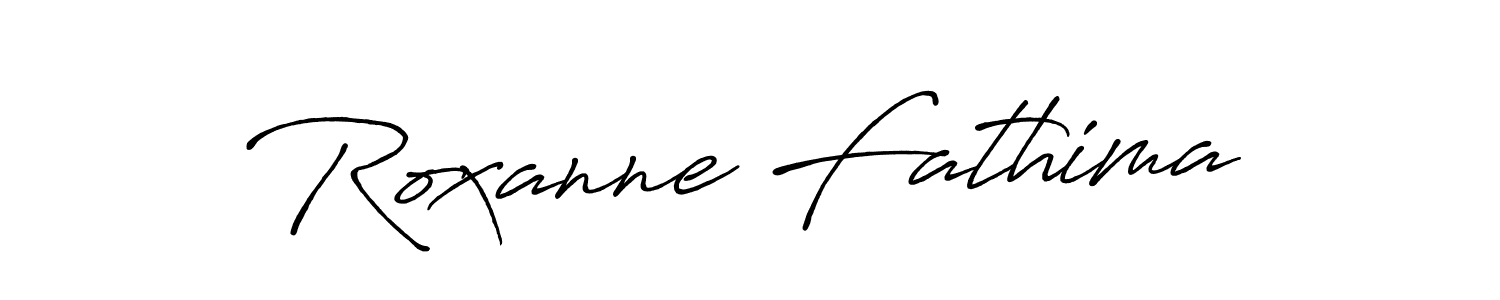 Use a signature maker to create a handwritten signature online. With this signature software, you can design (Antro_Vectra_Bolder) your own signature for name Roxanne Fathima. Roxanne Fathima signature style 7 images and pictures png