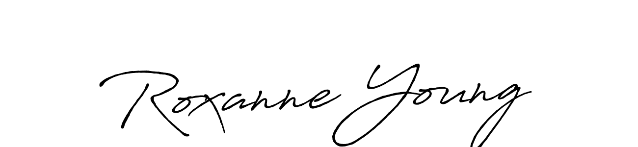 Use a signature maker to create a handwritten signature online. With this signature software, you can design (Antro_Vectra_Bolder) your own signature for name Roxanne Young. Roxanne Young signature style 7 images and pictures png