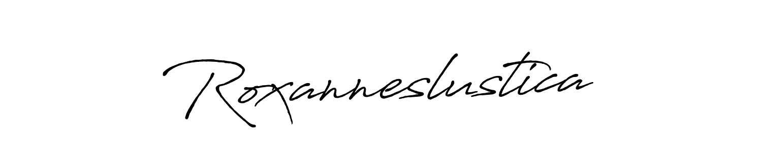 Once you've used our free online signature maker to create your best signature Antro_Vectra_Bolder style, it's time to enjoy all of the benefits that Roxanneslustica name signing documents. Roxanneslustica signature style 7 images and pictures png