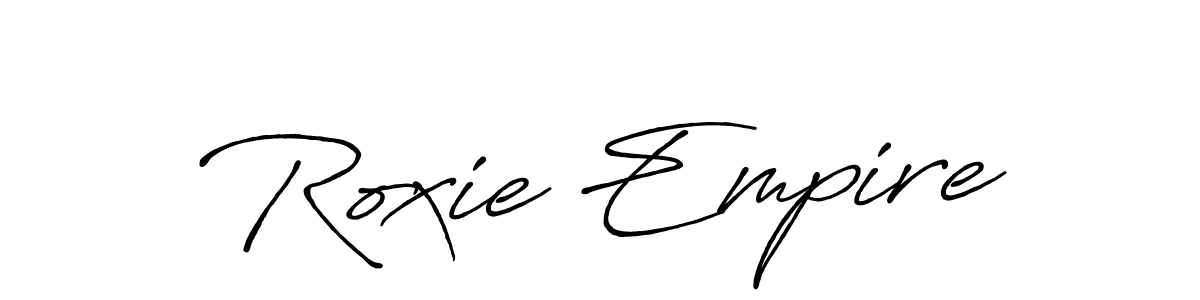 It looks lik you need a new signature style for name Roxie Empire. Design unique handwritten (Antro_Vectra_Bolder) signature with our free signature maker in just a few clicks. Roxie Empire signature style 7 images and pictures png