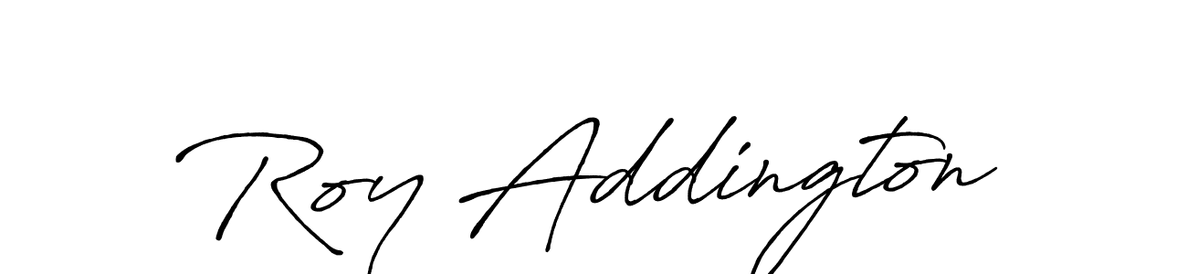 How to make Roy Addington name signature. Use Antro_Vectra_Bolder style for creating short signs online. This is the latest handwritten sign. Roy Addington signature style 7 images and pictures png