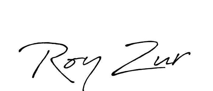 How to make Roy Zur name signature. Use Antro_Vectra_Bolder style for creating short signs online. This is the latest handwritten sign. Roy Zur signature style 7 images and pictures png