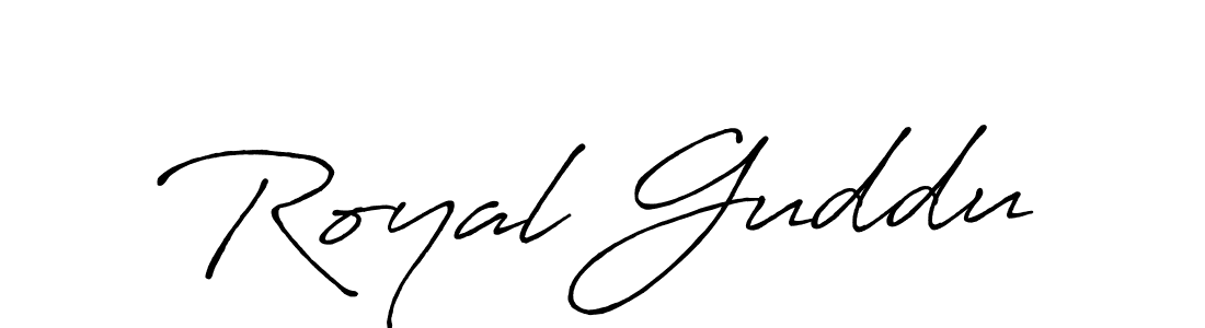 You should practise on your own different ways (Antro_Vectra_Bolder) to write your name (Royal Guddu) in signature. don't let someone else do it for you. Royal Guddu signature style 7 images and pictures png