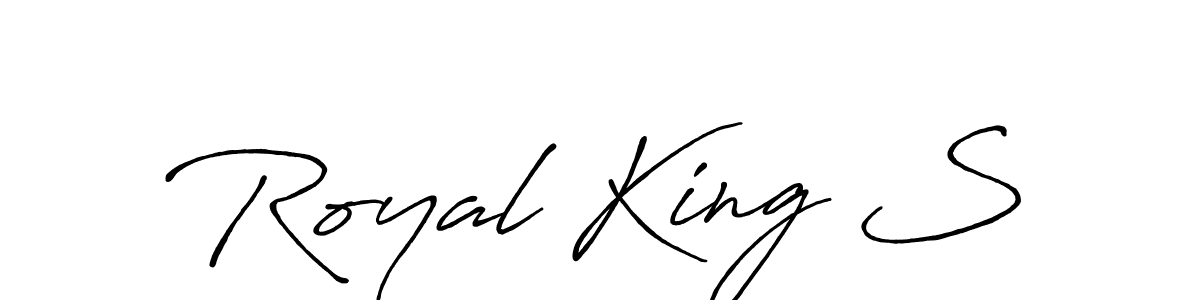 The best way (Antro_Vectra_Bolder) to make a short signature is to pick only two or three words in your name. The name Royal King S include a total of six letters. For converting this name. Royal King S signature style 7 images and pictures png