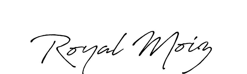 Design your own signature with our free online signature maker. With this signature software, you can create a handwritten (Antro_Vectra_Bolder) signature for name Royal Moiz. Royal Moiz signature style 7 images and pictures png