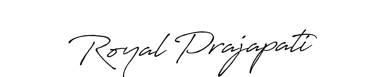 It looks lik you need a new signature style for name Royal Prajapati. Design unique handwritten (Antro_Vectra_Bolder) signature with our free signature maker in just a few clicks. Royal Prajapati signature style 7 images and pictures png