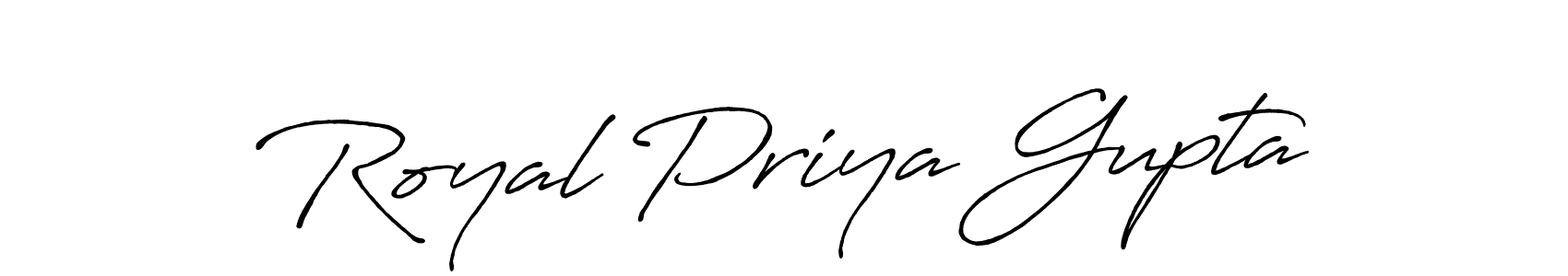 Make a beautiful signature design for name Royal Priya Gupta. With this signature (Antro_Vectra_Bolder) style, you can create a handwritten signature for free. Royal Priya Gupta signature style 7 images and pictures png