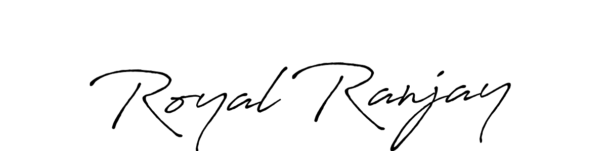 Create a beautiful signature design for name Royal Ranjay. With this signature (Antro_Vectra_Bolder) fonts, you can make a handwritten signature for free. Royal Ranjay signature style 7 images and pictures png