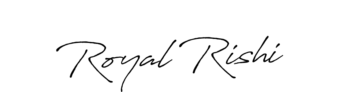 Use a signature maker to create a handwritten signature online. With this signature software, you can design (Antro_Vectra_Bolder) your own signature for name Royal Rishi. Royal Rishi signature style 7 images and pictures png