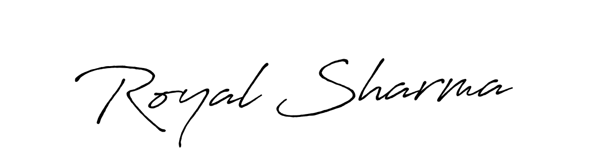 Design your own signature with our free online signature maker. With this signature software, you can create a handwritten (Antro_Vectra_Bolder) signature for name Royal Sharma. Royal Sharma signature style 7 images and pictures png