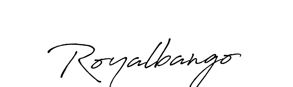 Use a signature maker to create a handwritten signature online. With this signature software, you can design (Antro_Vectra_Bolder) your own signature for name Royalbango. Royalbango signature style 7 images and pictures png