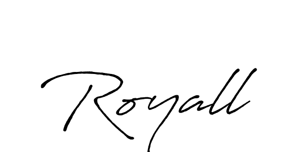 Royall stylish signature style. Best Handwritten Sign (Antro_Vectra_Bolder) for my name. Handwritten Signature Collection Ideas for my name Royall. Royall signature style 7 images and pictures png