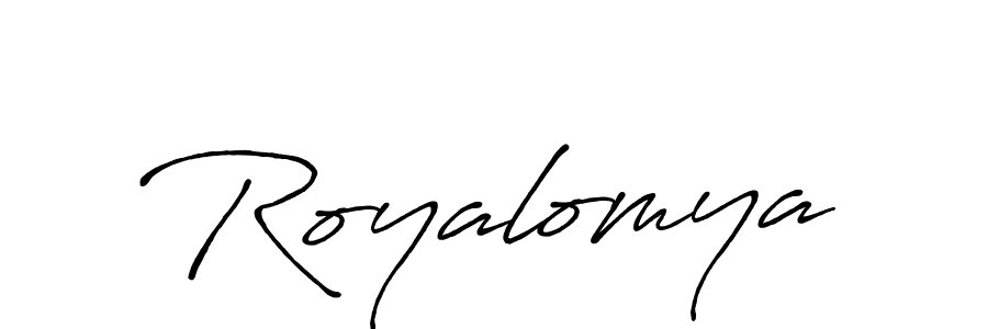 Royalomya stylish signature style. Best Handwritten Sign (Antro_Vectra_Bolder) for my name. Handwritten Signature Collection Ideas for my name Royalomya. Royalomya signature style 7 images and pictures png