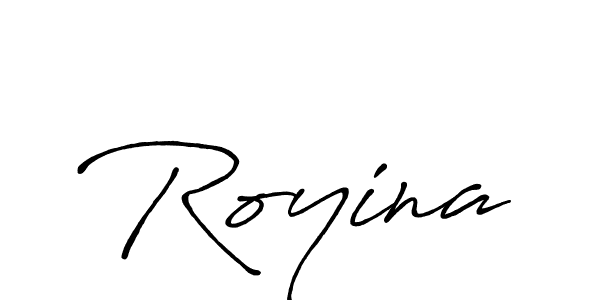 Make a beautiful signature design for name Royina. With this signature (Antro_Vectra_Bolder) style, you can create a handwritten signature for free. Royina signature style 7 images and pictures png