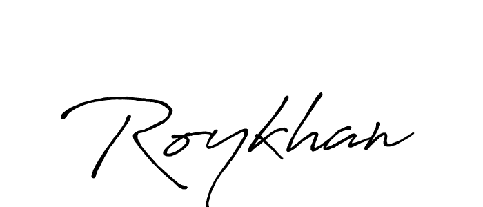 You should practise on your own different ways (Antro_Vectra_Bolder) to write your name (Roykhan) in signature. don't let someone else do it for you. Roykhan signature style 7 images and pictures png