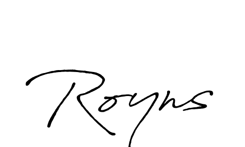 Also we have Royns name is the best signature style. Create professional handwritten signature collection using Antro_Vectra_Bolder autograph style. Royns signature style 7 images and pictures png