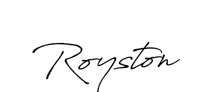 Make a beautiful signature design for name Royston. With this signature (Antro_Vectra_Bolder) style, you can create a handwritten signature for free. Royston signature style 7 images and pictures png