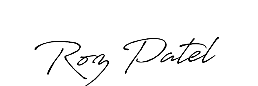 Make a beautiful signature design for name Roz Patel. With this signature (Antro_Vectra_Bolder) style, you can create a handwritten signature for free. Roz Patel signature style 7 images and pictures png