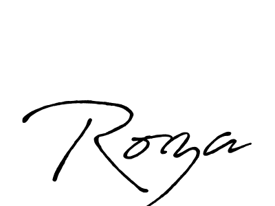 How to make Roza name signature. Use Antro_Vectra_Bolder style for creating short signs online. This is the latest handwritten sign. Roza signature style 7 images and pictures png
