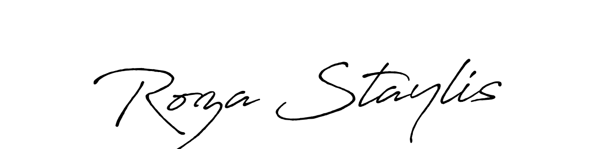 Create a beautiful signature design for name Roza Staylis. With this signature (Antro_Vectra_Bolder) fonts, you can make a handwritten signature for free. Roza Staylis signature style 7 images and pictures png