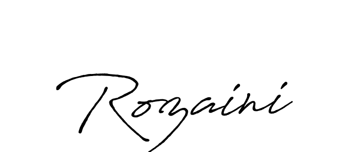 Make a beautiful signature design for name Rozaini. With this signature (Antro_Vectra_Bolder) style, you can create a handwritten signature for free. Rozaini signature style 7 images and pictures png