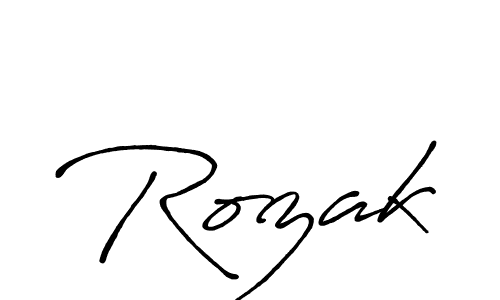 How to make Rozak name signature. Use Antro_Vectra_Bolder style for creating short signs online. This is the latest handwritten sign. Rozak signature style 7 images and pictures png
