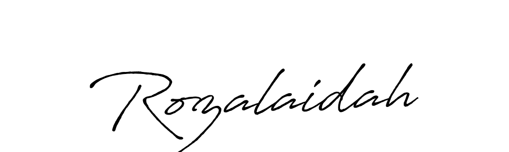 The best way (Antro_Vectra_Bolder) to make a short signature is to pick only two or three words in your name. The name Rozalaidah include a total of six letters. For converting this name. Rozalaidah signature style 7 images and pictures png