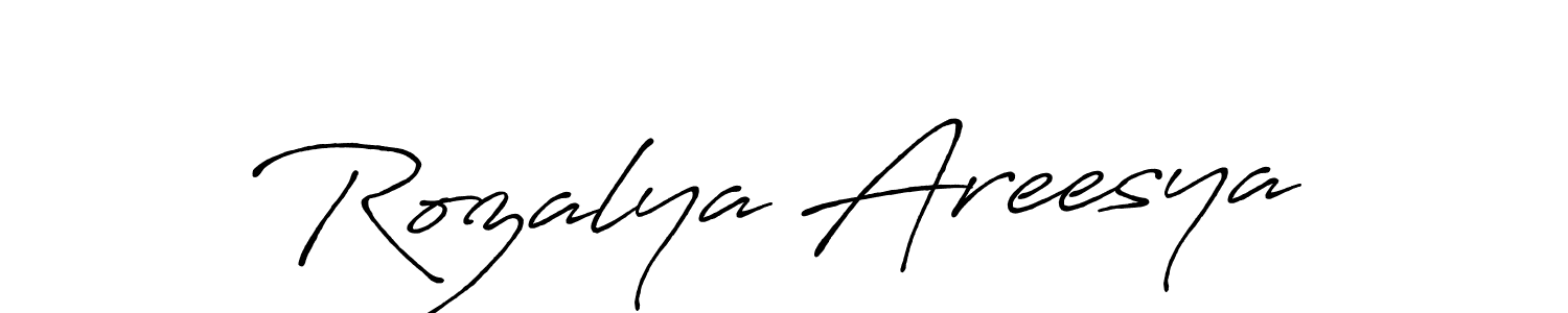Also You can easily find your signature by using the search form. We will create Rozalya Areesya name handwritten signature images for you free of cost using Antro_Vectra_Bolder sign style. Rozalya Areesya signature style 7 images and pictures png