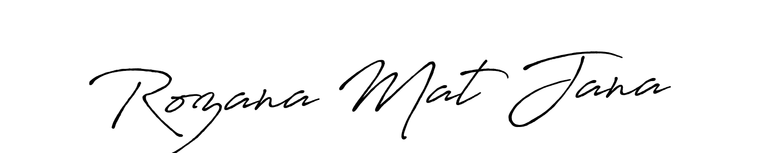 You should practise on your own different ways (Antro_Vectra_Bolder) to write your name (Rozana Mat Jana) in signature. don't let someone else do it for you. Rozana Mat Jana signature style 7 images and pictures png