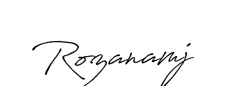 Use a signature maker to create a handwritten signature online. With this signature software, you can design (Antro_Vectra_Bolder) your own signature for name Rozanamj. Rozanamj signature style 7 images and pictures png