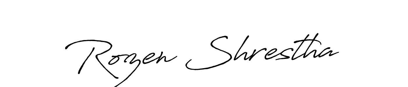 Make a short Rozen Shrestha signature style. Manage your documents anywhere anytime using Antro_Vectra_Bolder. Create and add eSignatures, submit forms, share and send files easily. Rozen Shrestha signature style 7 images and pictures png