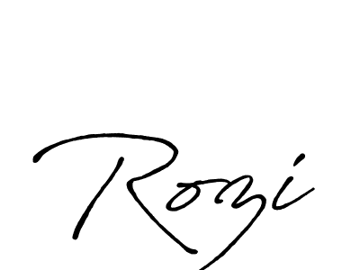 How to make Rozi signature? Antro_Vectra_Bolder is a professional autograph style. Create handwritten signature for Rozi name. Rozi signature style 7 images and pictures png